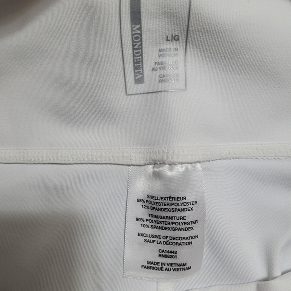 White Mondetta Leggings L - Picture 5 of 6
